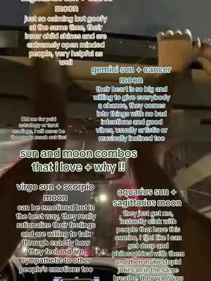 The image is a screenshot from a car, showing different text boxes with text regarding astrology.