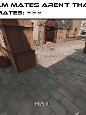 The cover image showcases a scene from a video game, likely a first-person shooter, with a focus on urban architecture. The foreground is dominated by gray, textured paving stones, where the word "HAIL" is written in a metallic font at the bottom. In the background, buildings with arched entryways and light-colored stone walls can be seen, suggesting a European setting. The overall aesthetic is focused on the game's environment, with a color palette of grays, browns, and hints of the map displayed on screen.