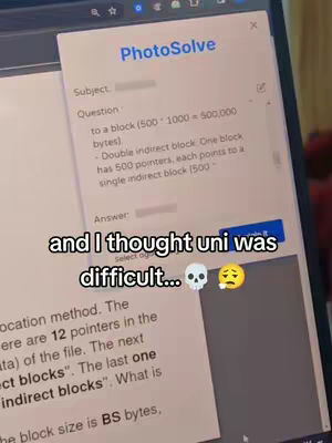 The cover image shows a laptop screen displaying a math problem in the PhotoSolve app, with text overlayed at the bottom.
