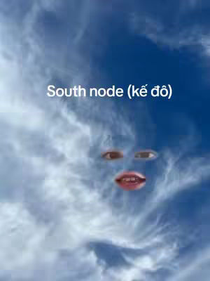A surreal image featuring a blue sky filled with fluffy white clouds. Overlayed on the sky are a pair of brown eyes and a pair of red lips, positioned to resemble a distorted face. Text in white font identifies the visual element.