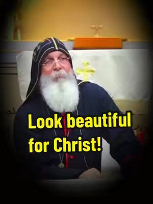 The cover image shows a man with a long white beard wearing glasses and a clerical collar, with overlaid text in a yellow banner. The background is a blurry interior scene.