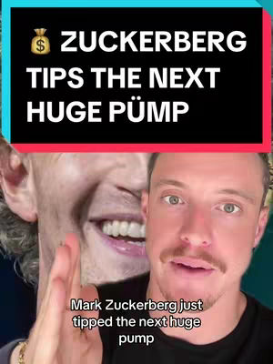 A cover image featuring three elements: a large, stylized graphic at the top with text on a black background; a partially visible image of Mark Zuckerberg's face smiling in the background; and, in the foreground, a man with fair skin, light eyes, and a mustache and goatee, wearing a black shirt, looking and talking directly at the viewer, with an overlay of text at the bottom of the image.