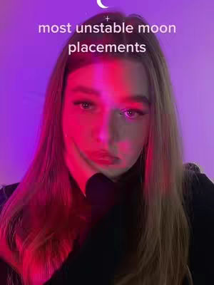 A close-up shot of a young woman with long blonde hair against a purple background. She has red and pink lighting on her face. Text overlays the image.