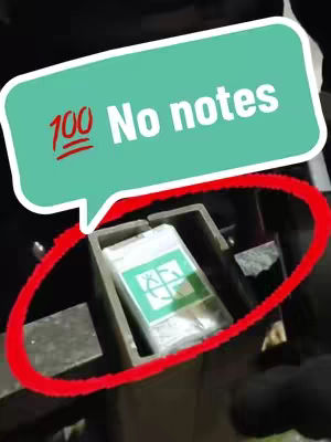 The image shows a close-up of a geocache hidden in a metal frame. A red circle highlights the cache and a speech bubble with text overlays the image