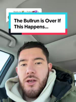 A man speaking directly to the camera from inside a car. Overlayed on the top is a rectangular banner with the text: "The Bullrun is Over If This Happens..." The man has a beard and is wearing a hoodie. The car interior, including the window and door frame, is visible in the background.