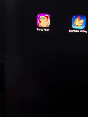 The cover image is a screenshot of two app icons set against a dark background. The app icons are colorful and have illustrations. One features a chicken in a party hat with the text "Party Fowl" underneath. The other icon shows a scene featuring a farming theme inside a landscape, with a chicken and a landscape, with the text "Starview Valley" underneath.