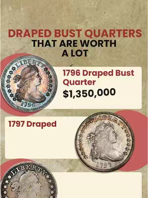 The image displays a layout for coin collecting. Several coins are displayed, including a silver coin with the Liberty on it. Text in red boxes describes the value of the coins and what they are worth.