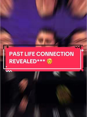 The cover image features a blurred composite with facial close-ups. A rectangular text overlay in red states 'PAST LIFE CONNECTION REVEALED***'. The faces in the background and the text are slightly out of focus, creating a dynamic background for the text.