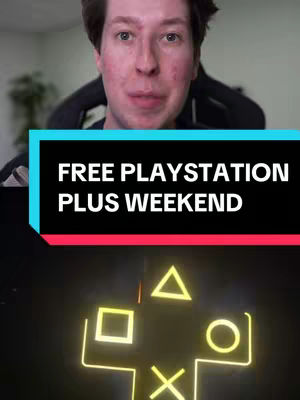 A man appears in the upper half of the frame, smiling slightly. Below him, a banner displays text against black and cyan backgrounds, with a Playstation controller symbol illuminated in neon yellow at the bottom.