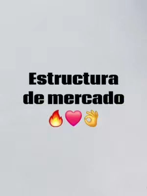 The cover image features the text 'Estructura de Mercado' in bold, black letters centered against a solid, light gray background. Below the text are three emojis: a flame, a pink heart, and a hand gesture. The layout is simple, focusing on the text and emojis for clarity.