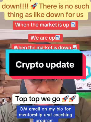 The cover image features a man in a casual setting speaking directly at the camera. Text overlays are added to convey essential information about the video's focus: a "Crypto update". The overall layout combines portrait and text elements highlighting cryptocurrency topics.