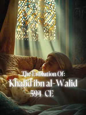 The image shows a person lying down, possibly in a bed, with soft lighting filtering through a window in the background. Text overlays are positioned across the bottom third of the image. The overall composition evokes a historical or artistic atmosphere.