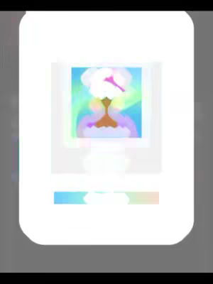 The image is a digital illustration featuring a central rectangular frame with a square image inside. Within the square image, an abstract design is visible with shades of blue, green, and white. The image appears to be set against a blurred, colorful backdrop. Around the square image, a white border is present, and the outer edges feature a gradient color scheme of light blue and peach colors.