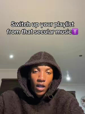 A person wearing a black hooded sweatshirt looks directly at the camera. They're positioned against a plain white background, suggesting a simple and direct visual communication style. Above them, the text overlay introduces and directs the tone.