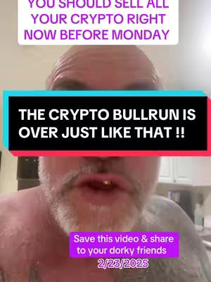 A close-up shot of a man's face, with text overlays. The man has a partially shaved head, stubble, and a mustache. The background is out of focus, with what appears to be a kitchen setting. The overall tone is potentially urgent or alarming, based on the text overlay.