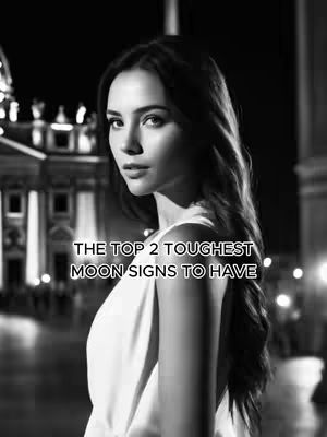 A black and white image of a woman with long dark hair, looking towards the camera. She is wearing a white dress and is positioned in front of a blurred architectural background. Text overlay appears on the image.