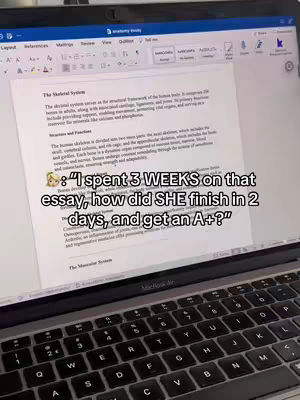 A laptop is open, displaying a document with text on the screen. Below the laptop screen there is the keyboard. A text overlay is in the lower part of the image, in a white rectangle, describing the content.