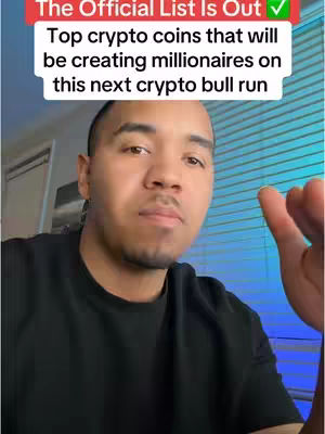 A selfie-style shot featuring a man looking directly at the camera. Above him, a red banner displays text set against a white background. Behind the man, horizontal blinds suggest an indoor setting with a gradient blue light. The man is wearing a black shirt and pointing with his finger.